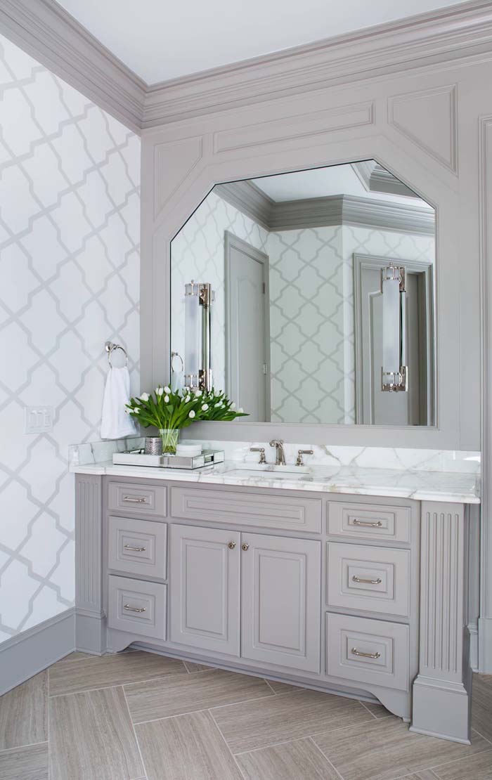 Thick Crown Molding and Large Mirror