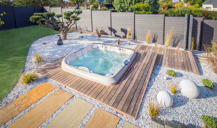 Zen Hot Tub Landscaping On A Budget