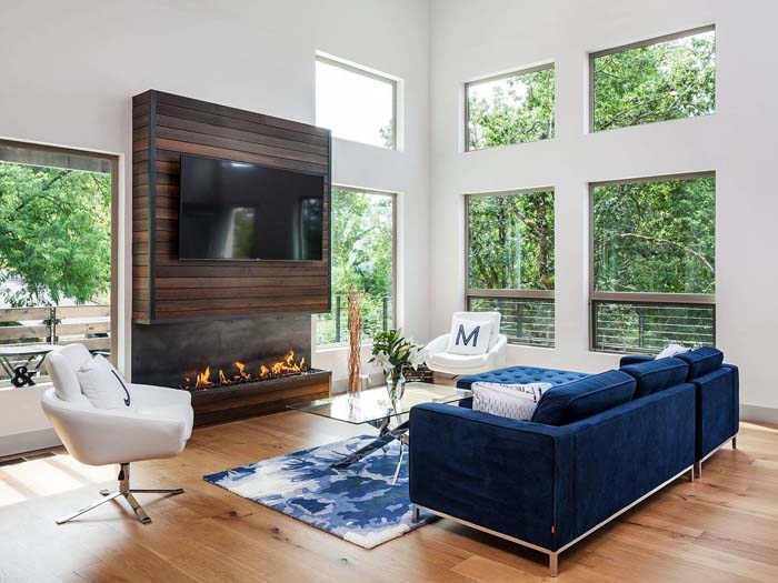 Modern TV Fireplace Design