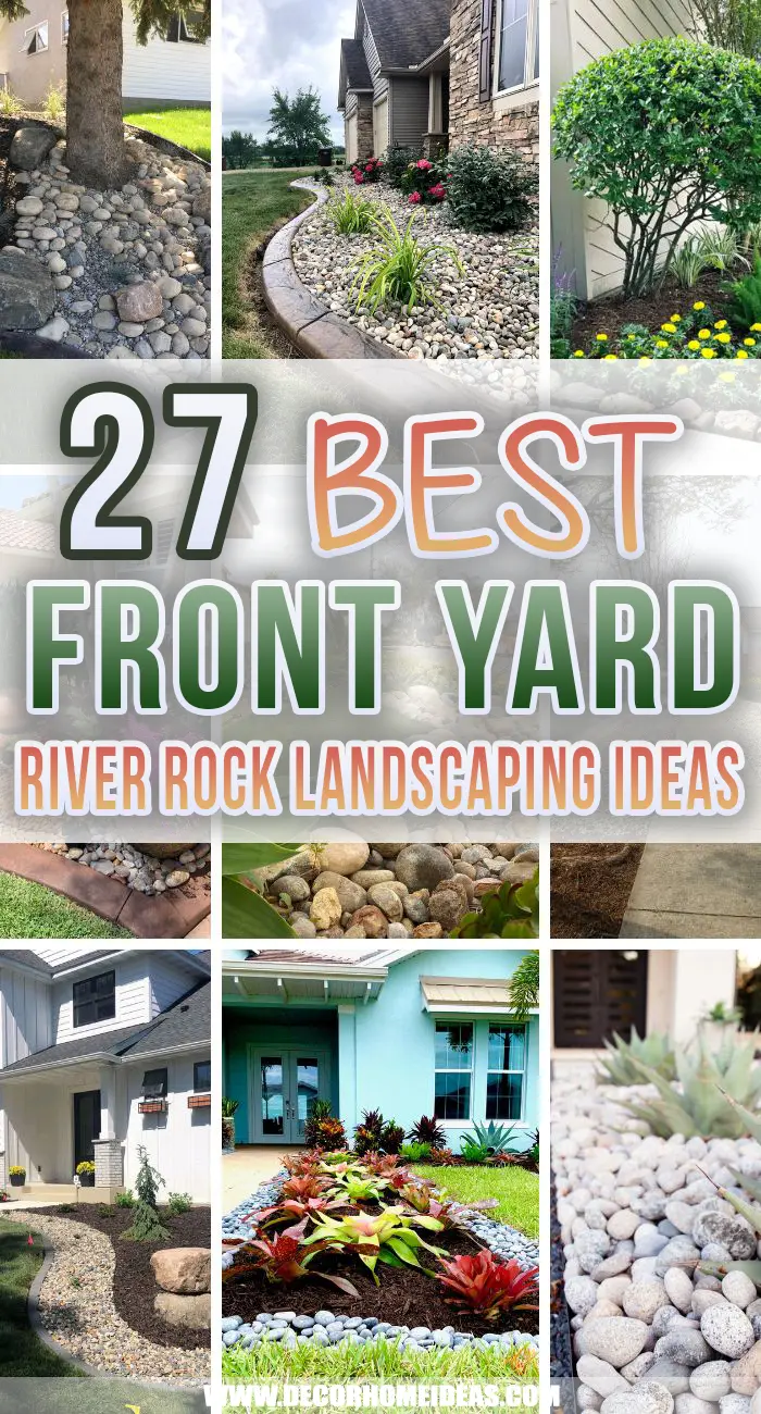 Best Front Yard River Rock Landscaping Ideas. Spruce up your front yard landscape with river rocks. Create eye-catching landscaping with these amazing front yard river rock landscaping ideas.