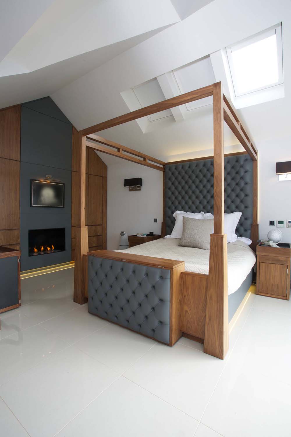 Contemporary Wood Canopy Bed Frame Idea