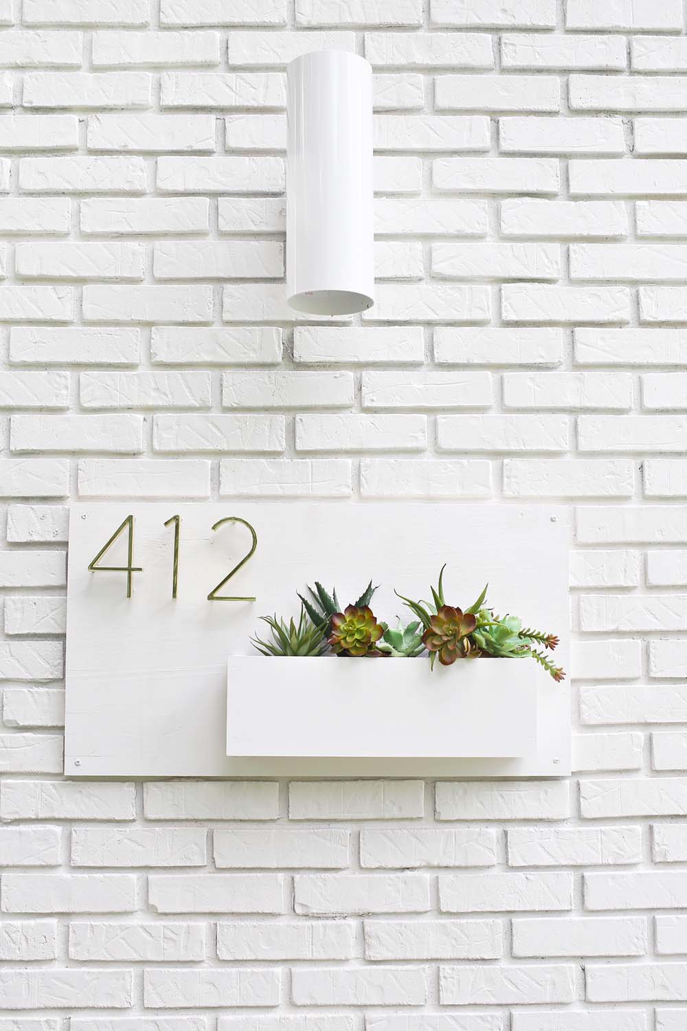 House Number With Incorporated Succulent Planter