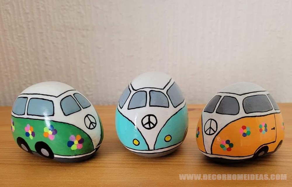 VW Bus Painted Rocks