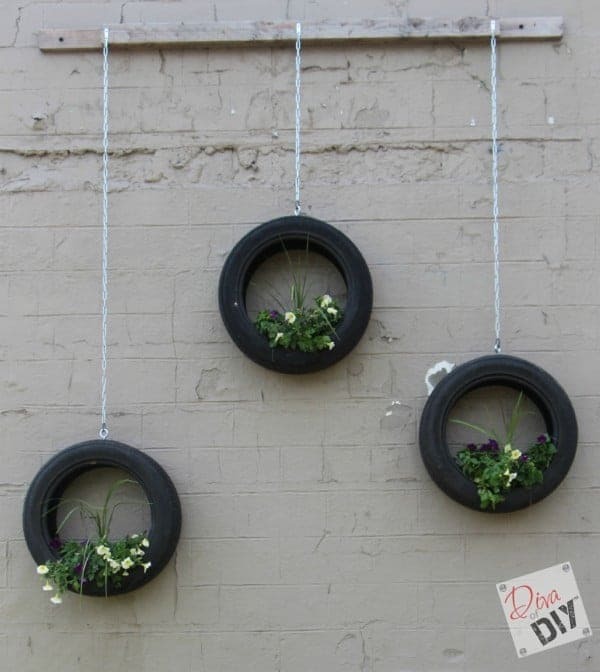 Hanging Tire Planters