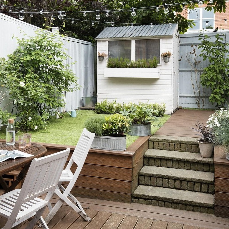  Raised Garden with String Lights