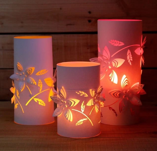 Thrift Store Glass Vase To Paper Flower Lanterns
