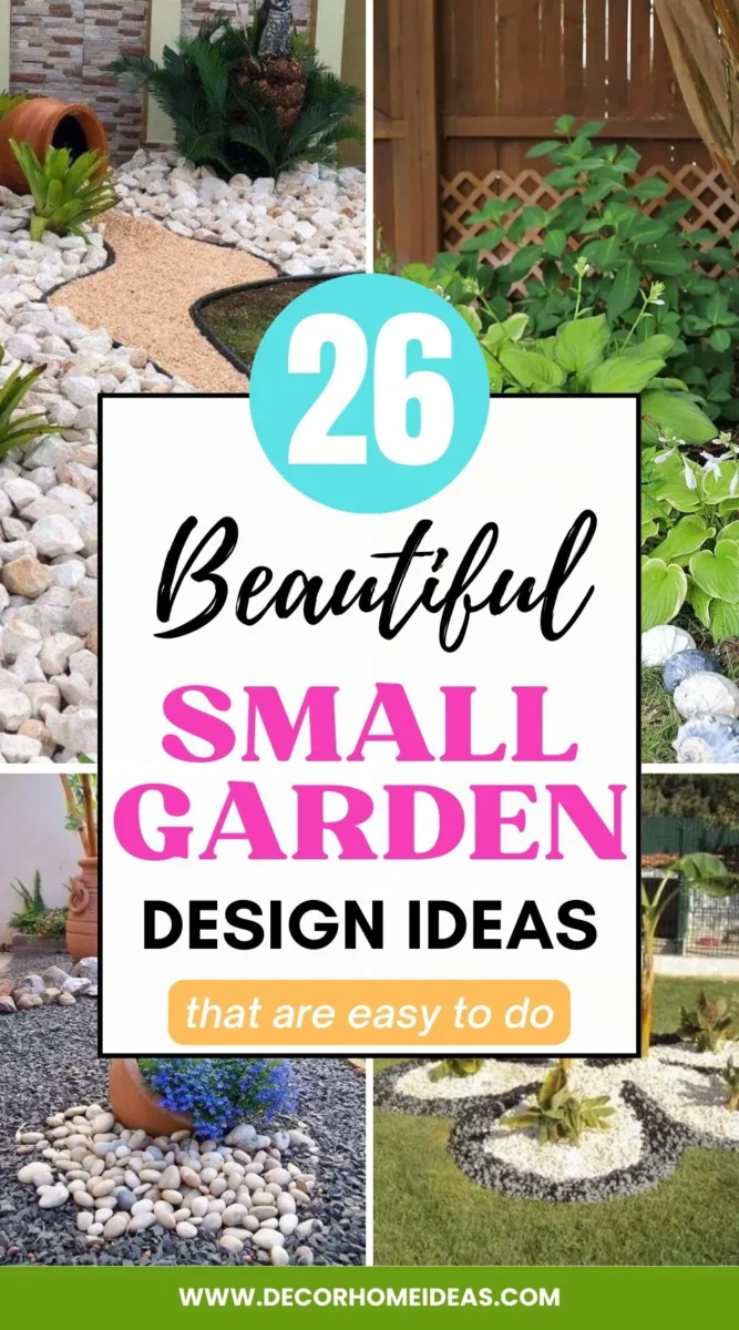 Fantastic small garden design ideas that you can recreate in your backyard. Beautiful flowers and plant arrangements complemented with rocks and pebbles.