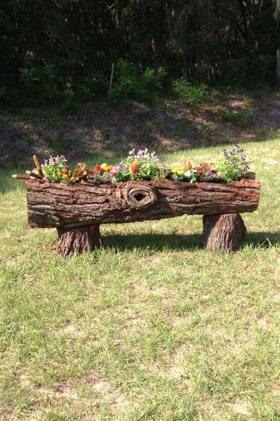  Log Flower Planter