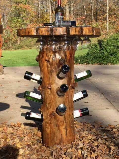 Outdoor Wooden Wine Table