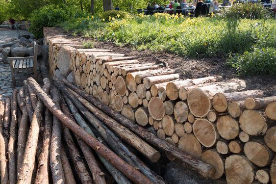 Log Retaining Wall
