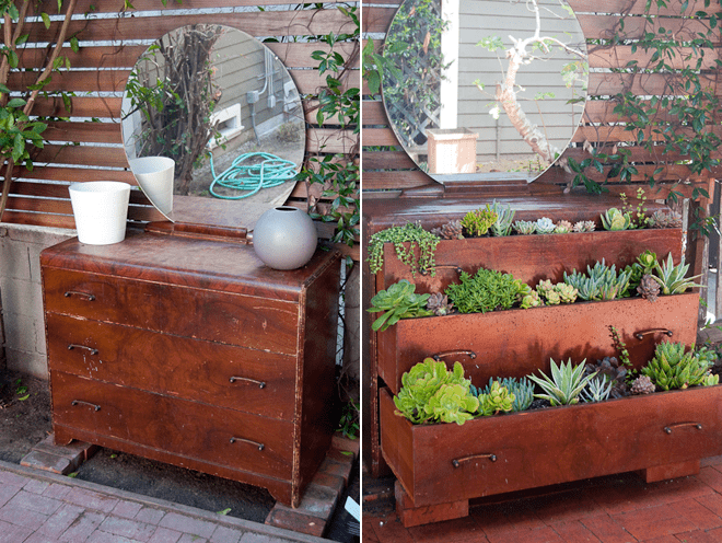 Repurposed Furniture Garden