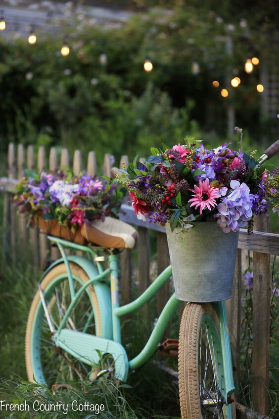 Bicycle With Lovely Colorful Planters