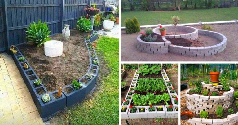 20 DIY Small Garden Bed Ideas With “Concrete Blocks”