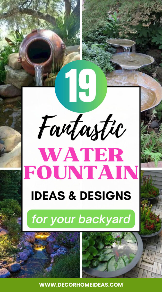 Transform your backyard into a beautiful oasis with these 19 amazing water fountain ideas. Create a tranquil atmosphere with these unique designs.