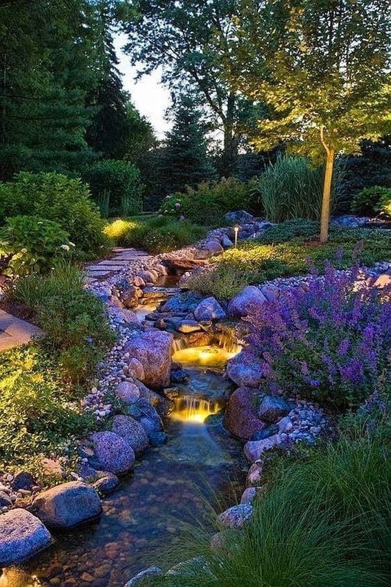 Beautiful Stream With Flowers