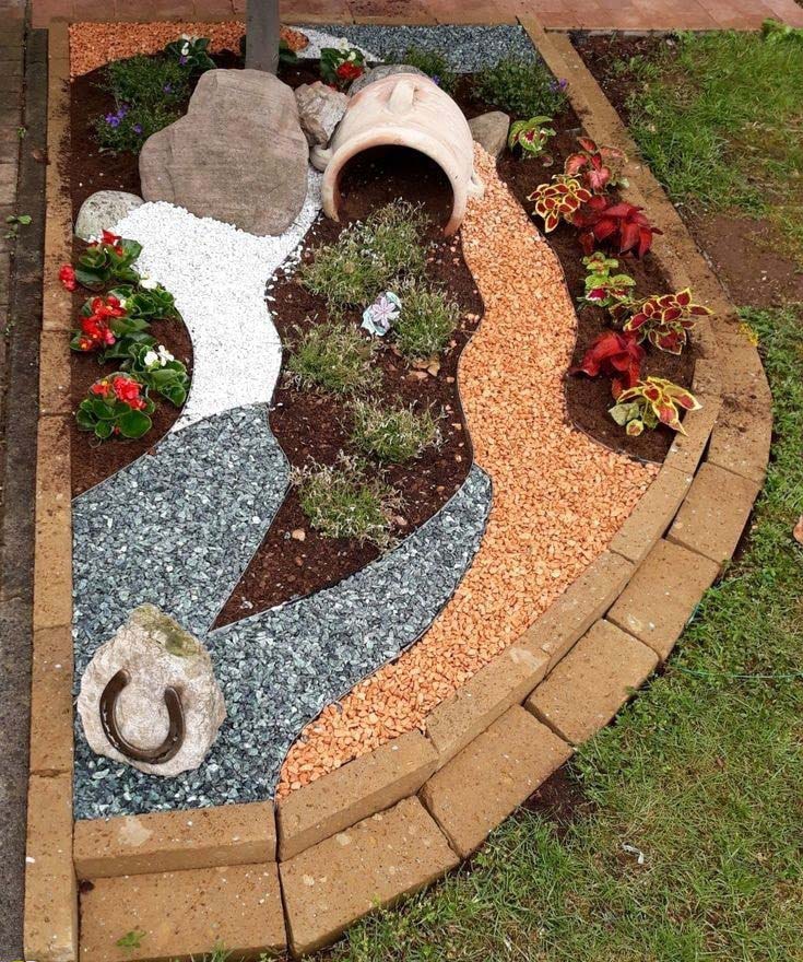 Create A Small Flower Garden With Pebbles