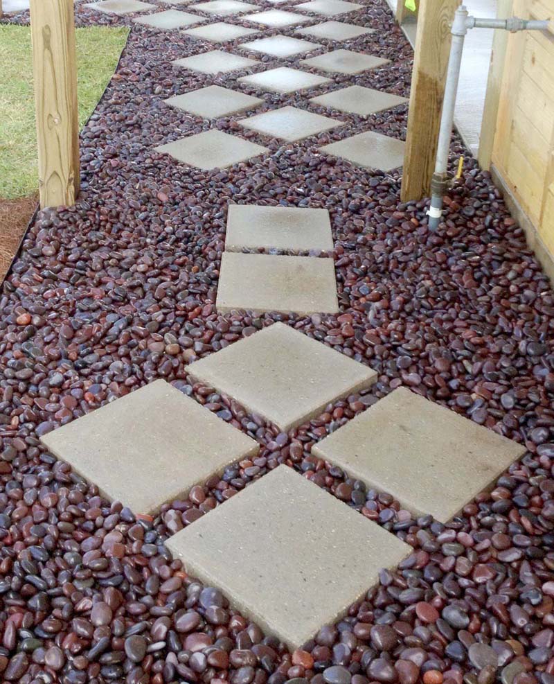 Decorative Pebbles As Walkway Surface