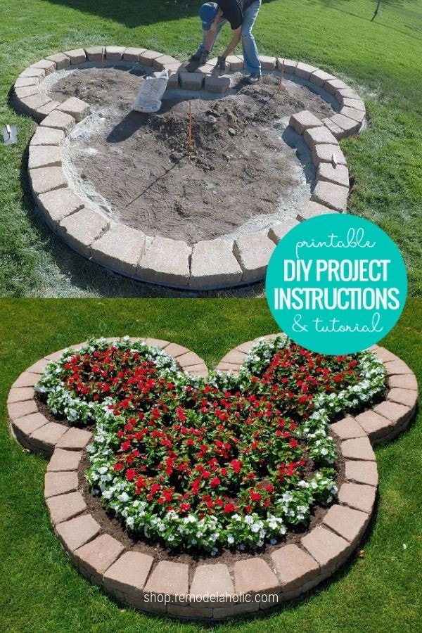 DIY Mickey Mouse Flower Bed Planter