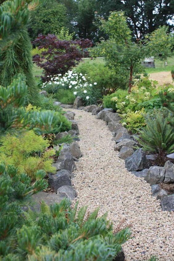 A Garden Pathway with Rocks