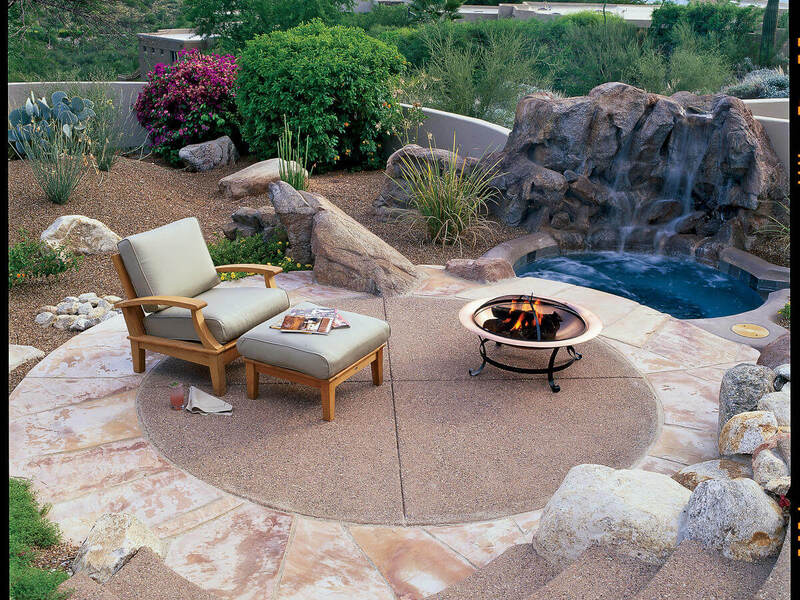 Both The Patio And The Pond Are Round