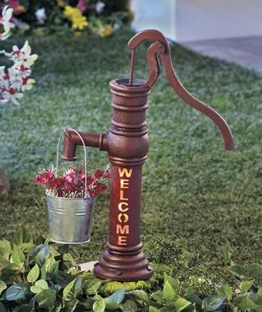 Old Well Pump Garden Sign