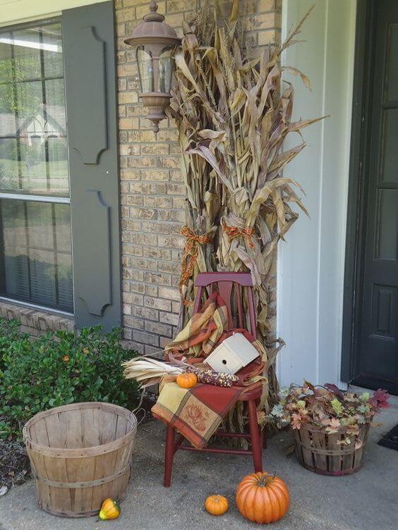 Decorating with Cornstalks