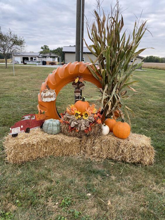 Tractor Tire Fall Decoration
