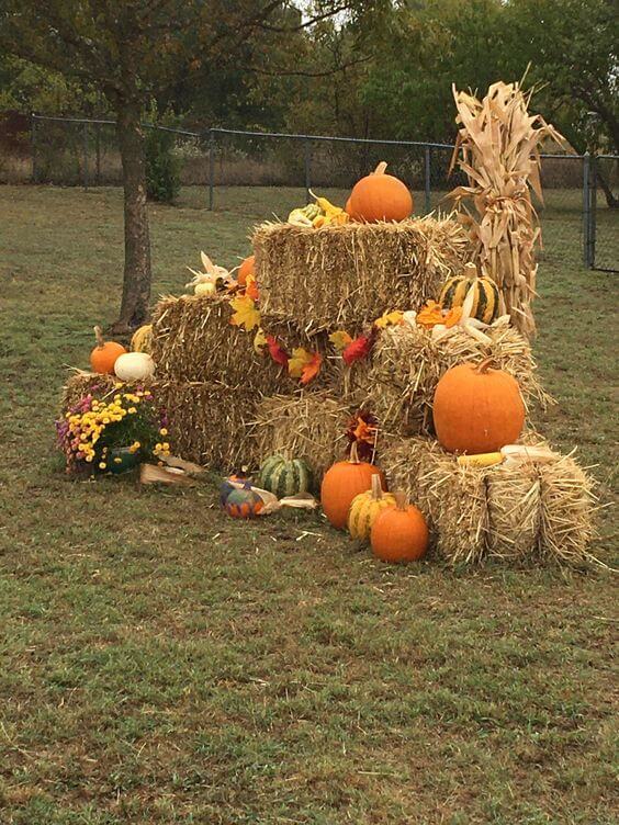 Simple Fall Yard Decoration With Natural Materials