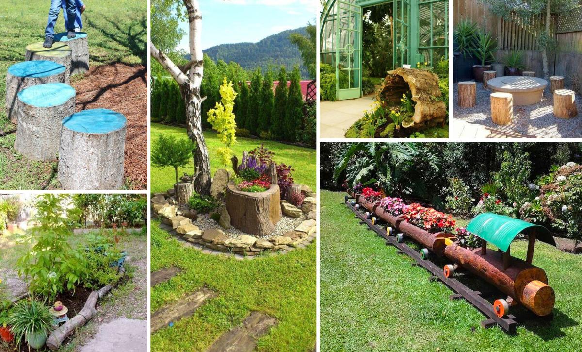 DIY Wood Log Ideas for your Garden