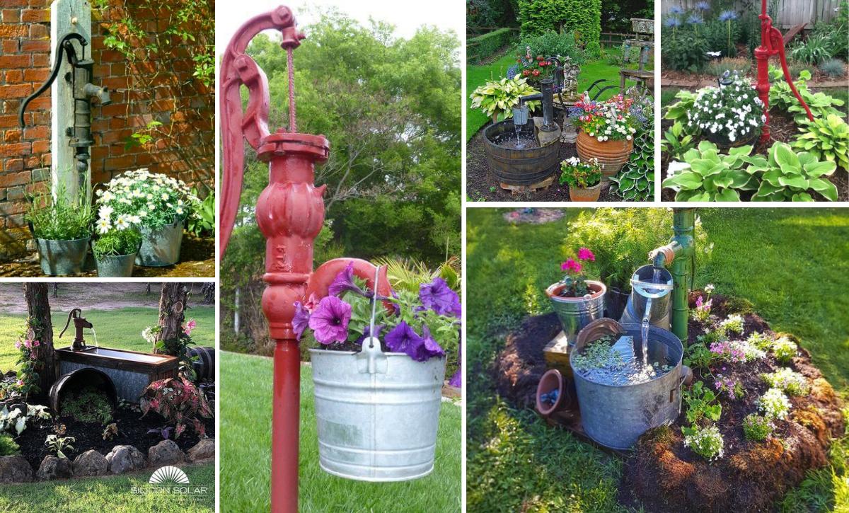 old hand pump garden decoration