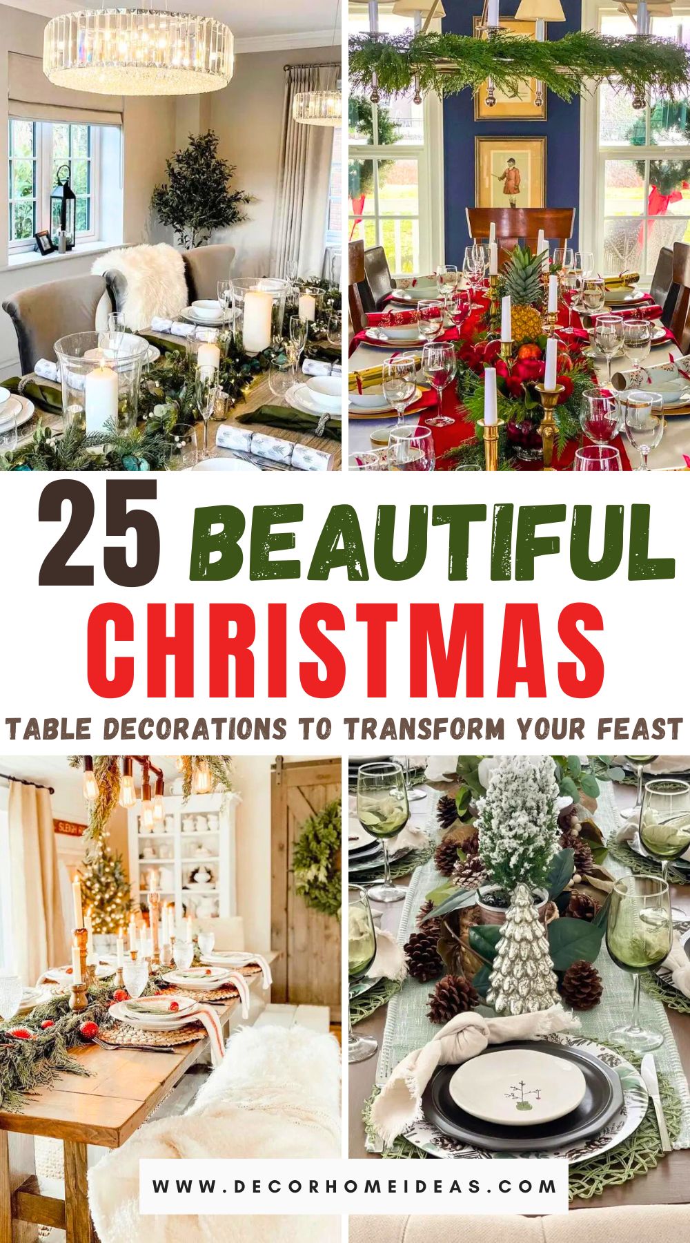 Elevate your holiday feasting experience with our collection of 25 enchanting Christmas table decorations. Discover the perfect inspiration to create a festive and memorable ambiance for your celebratory gatherings this season.