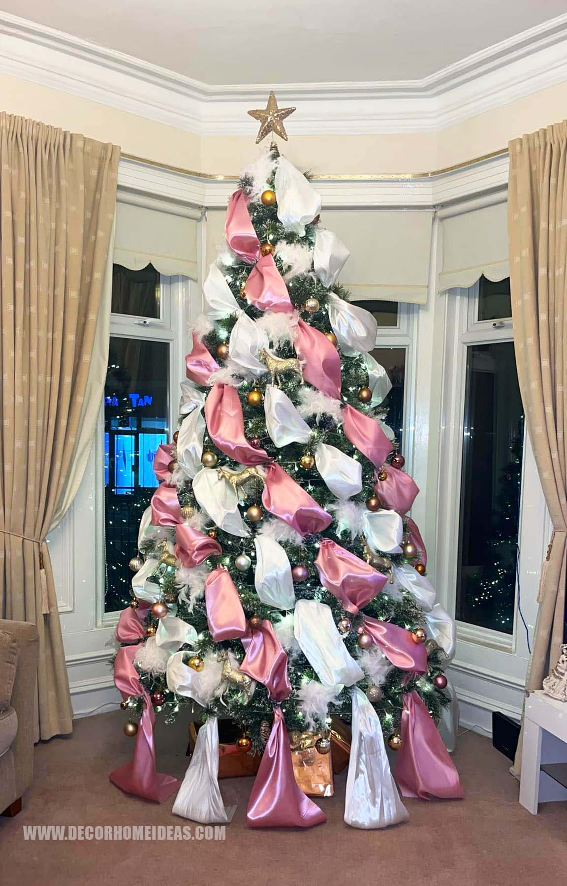 White and Pink Christmas Tree