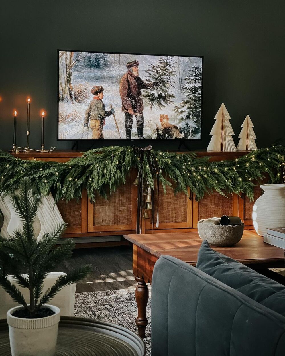 christmas tv stand decor 1