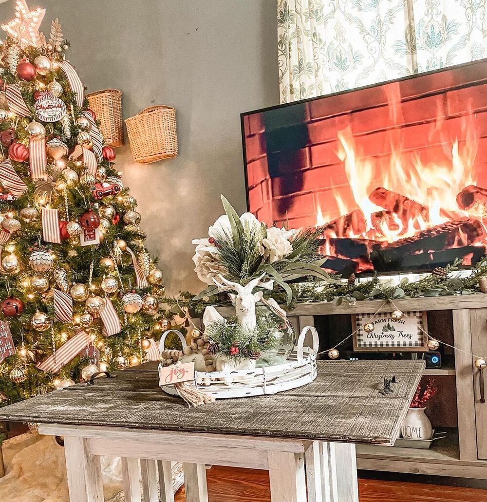 christmas tv stand decor 12