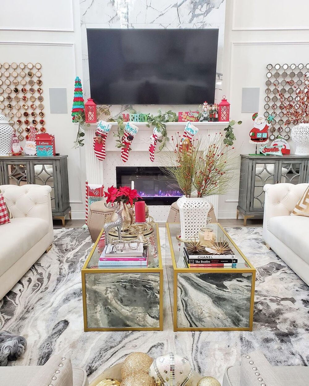 christmas tv stand decor 16