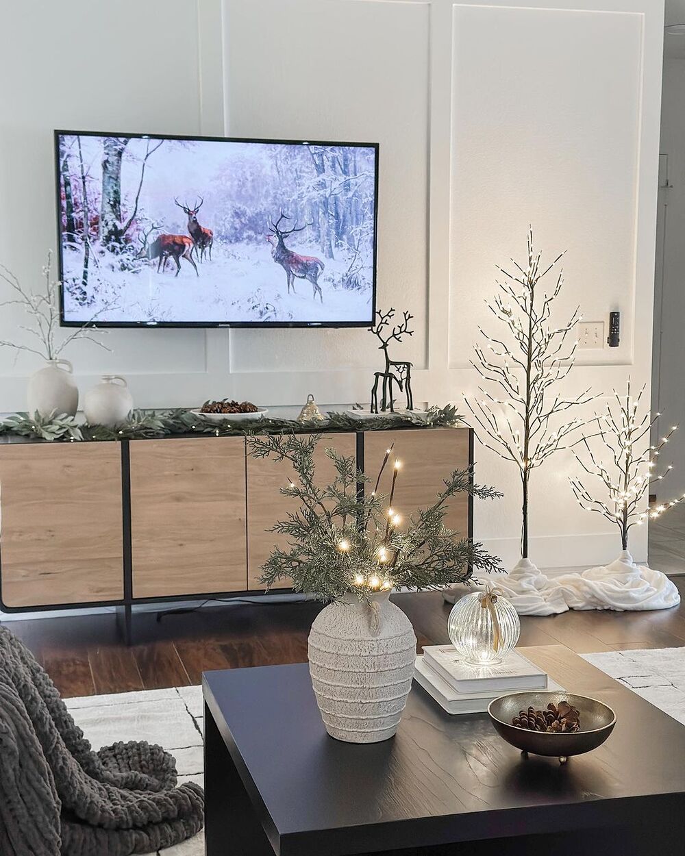 christmas tv stand decor 2