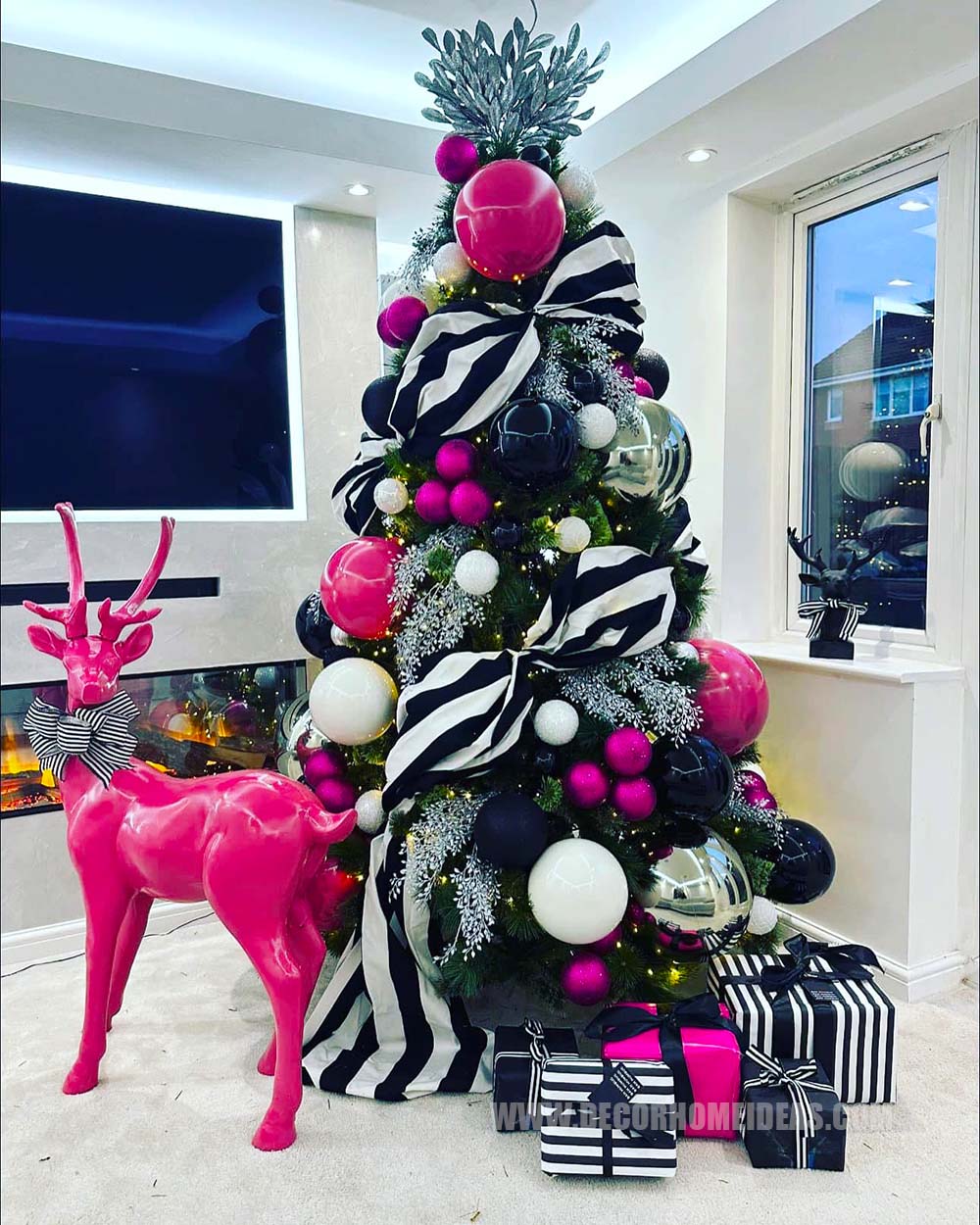 Pink and Black Christmas Tree