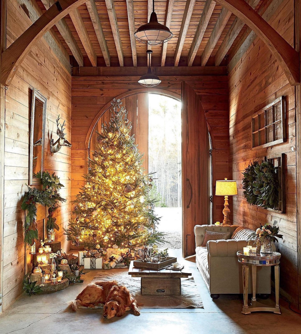 christmas entryway table decor 24