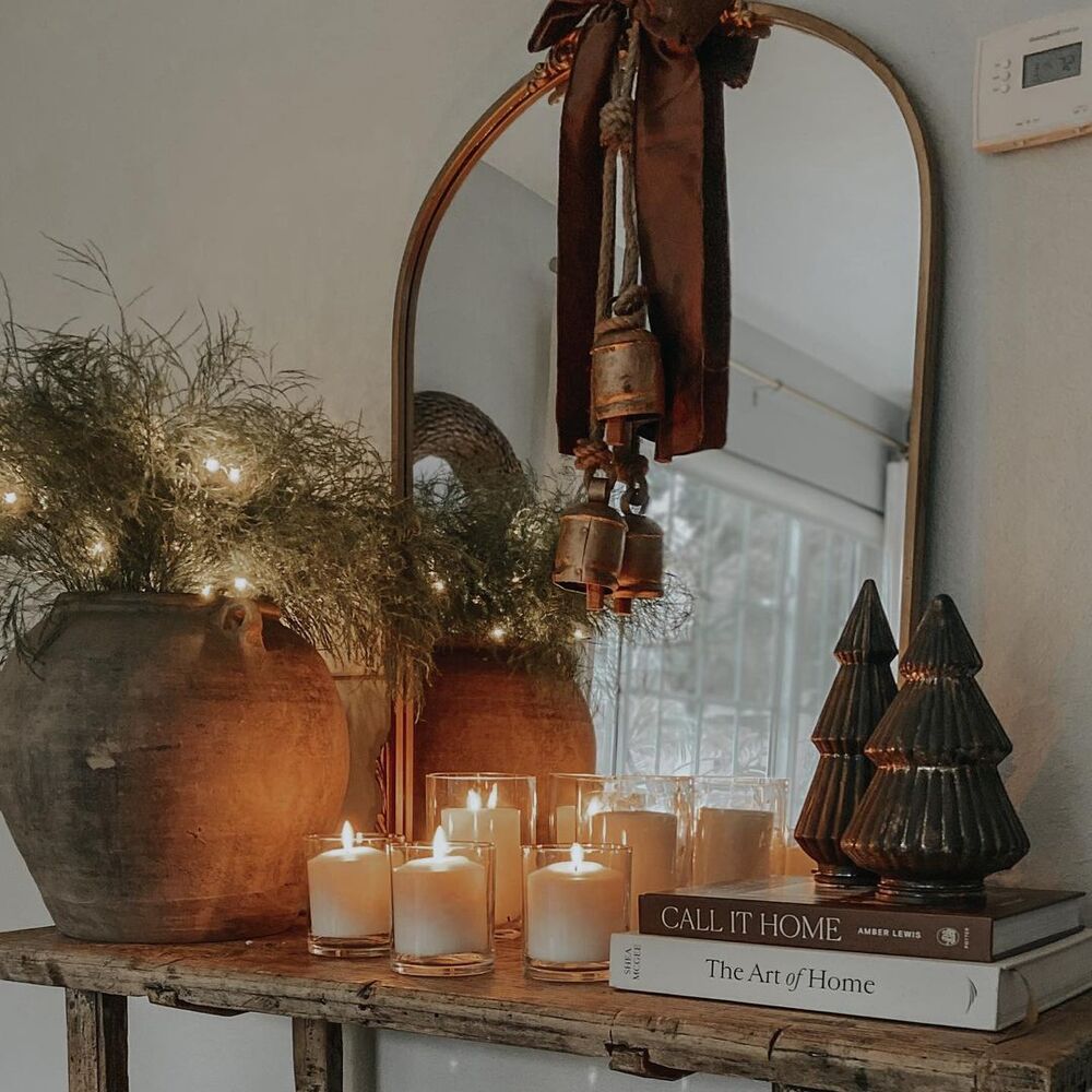 christmas entryway table decor 8