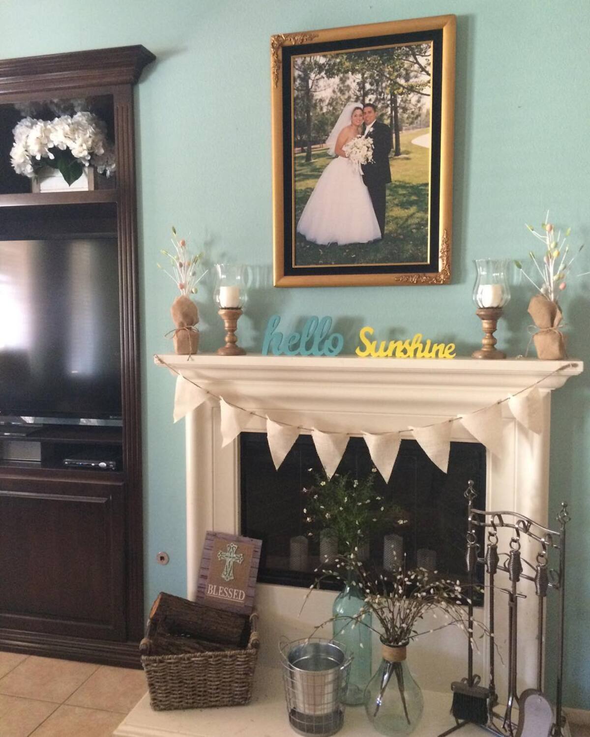 spring mantel decorating ideas 1