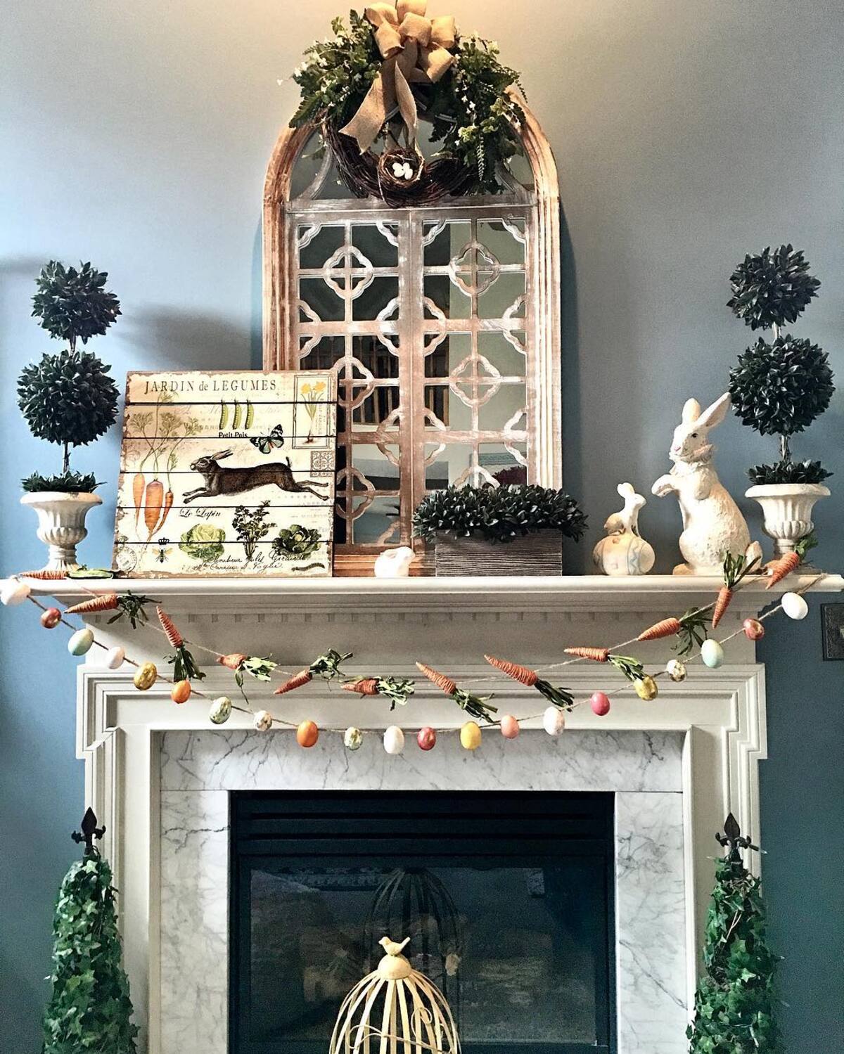 spring mantel decorating ideas 14