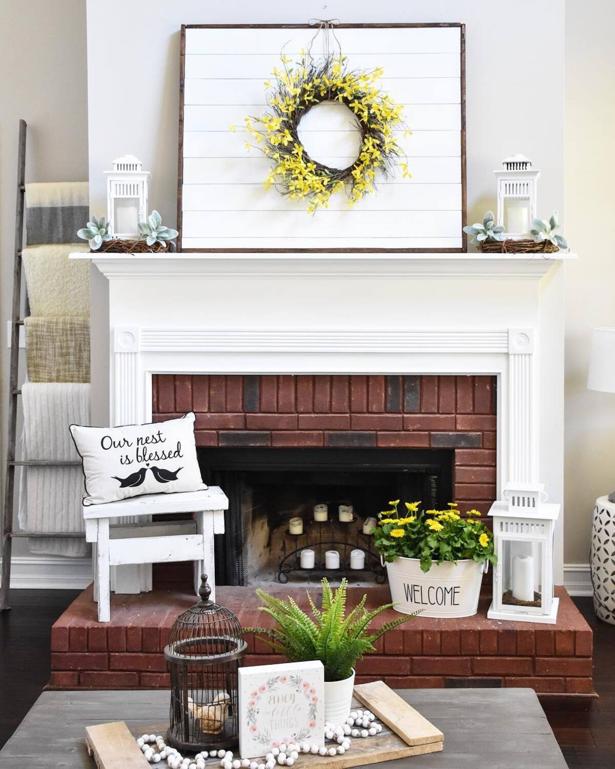 spring mantel decorating ideas 15