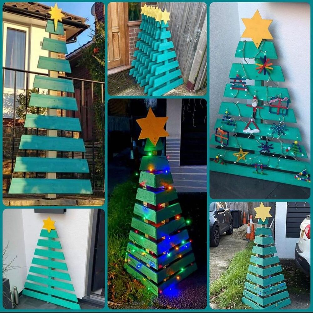 wooden christmas trees diy 22