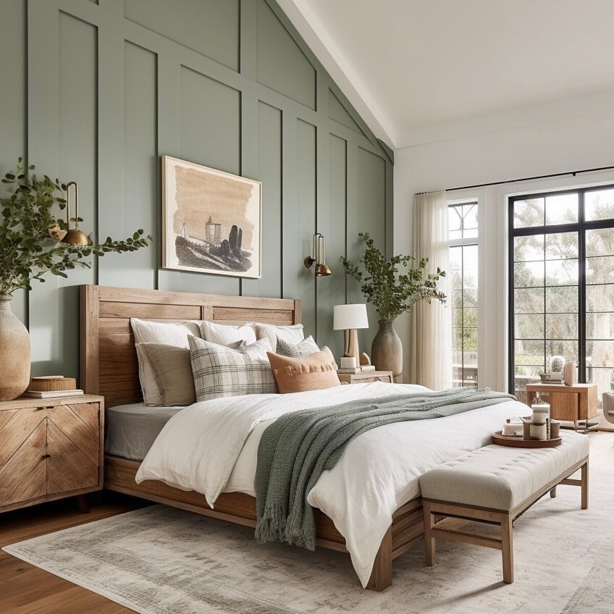 12 sage green and cream bedroom 4