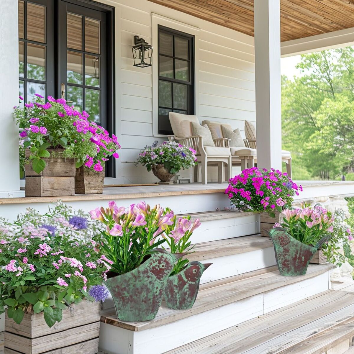 20 front porch flower pots 16