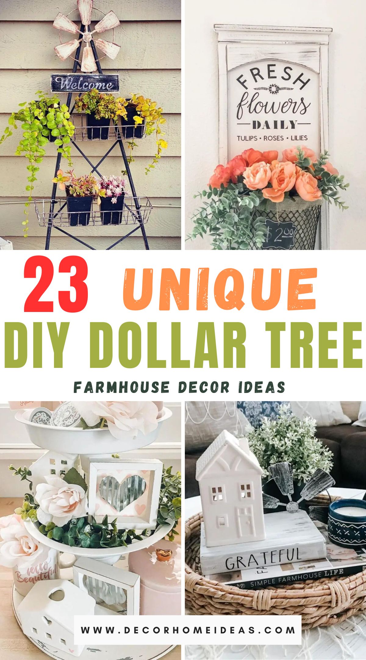 Transform your home on a budget with these 23 unique DIY Dollar Tree farmhouse decor ideas. Discover affordable and creative solutions to add rustic charm and style to your living spaces.