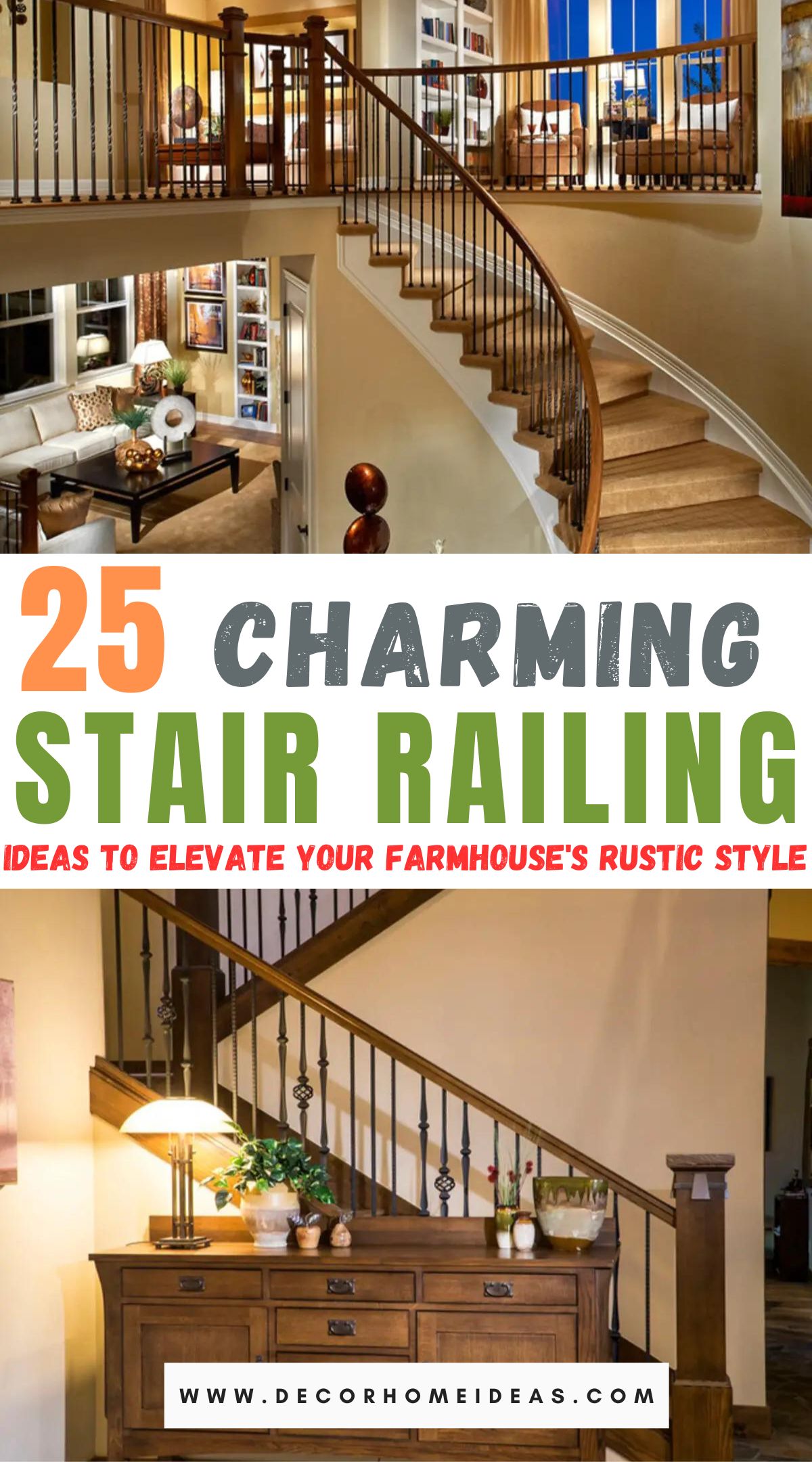 Best Farmhouse Rustic Stair Railing Ideas