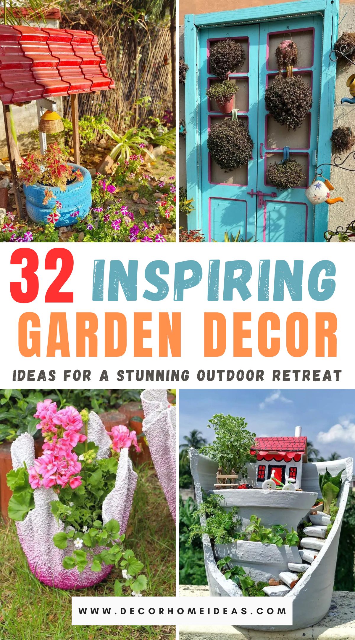 Explore 32 creative garden decor ideas to revitalize your outdoor oasis. From charming ornaments to imaginative landscaping, discover unique inspirations that breathe new life into your garden haven.