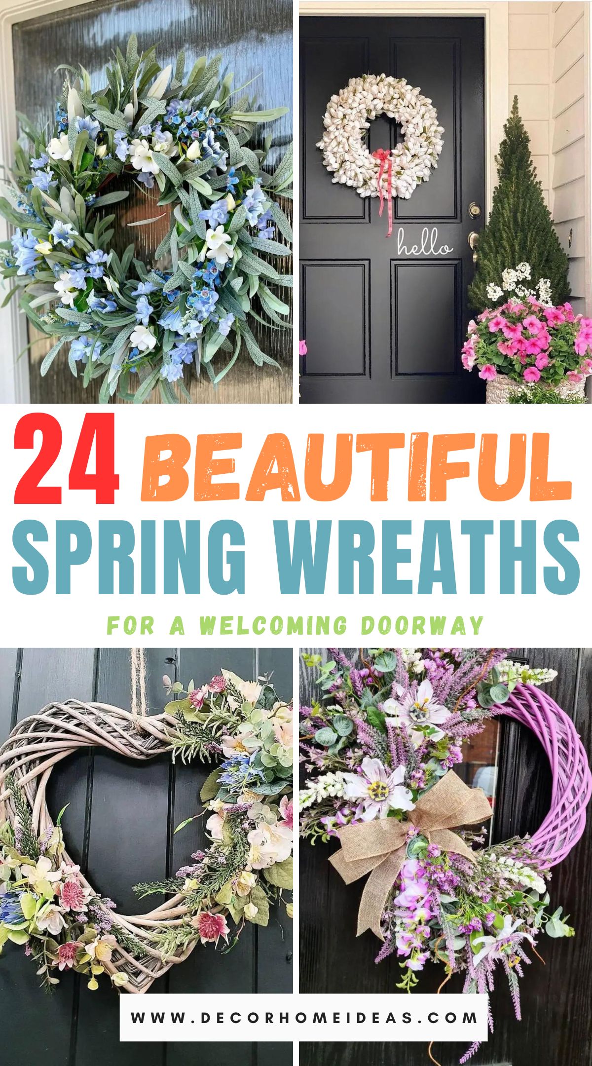 Instantly brighten your home this spring with these 24 captivating door wreaths. Explore a variety of creative and welcoming designs that add a touch of seasonal charm and beauty to your entrance.