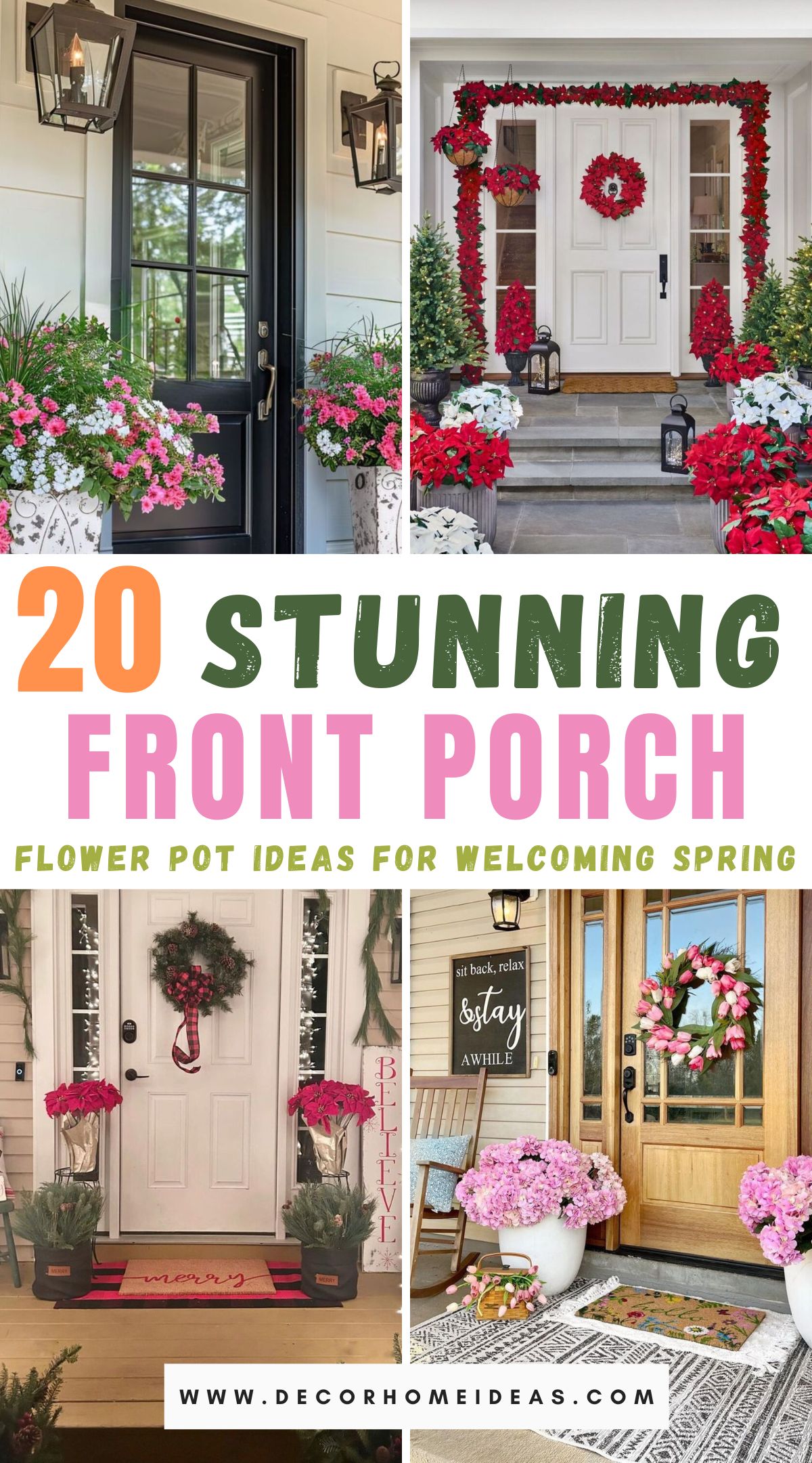 Enhance your home's curb appeal with these 20 stunning front porch flower pots. From colorful blooms to lush greenery, explore creative ideas to elevate your outdoor space and make a welcoming statement for guests and passersby alike.
